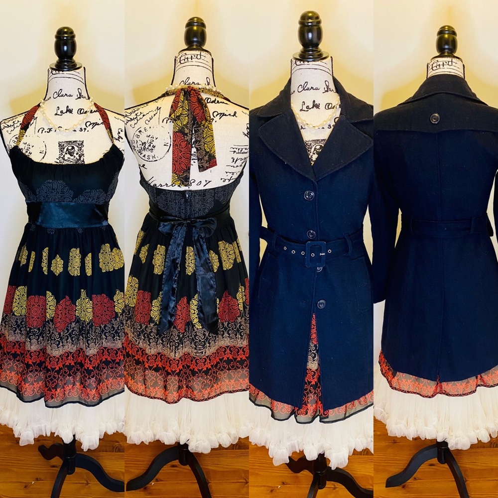 Halter Pattern Mini Dress Size Medium - image 7